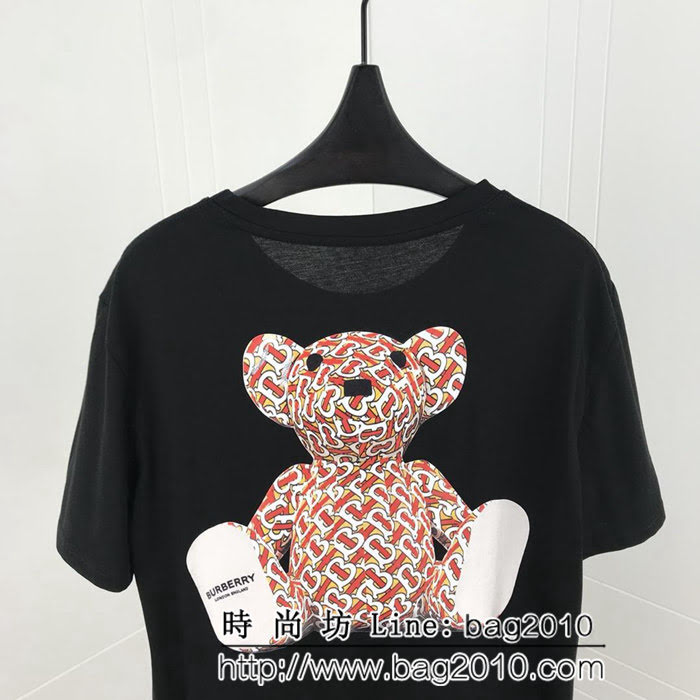 BURBERRY巴寶莉 19早春新款 字母熊圖案 數碼直噴工藝 黑色短袖 男女同款 ydi2483